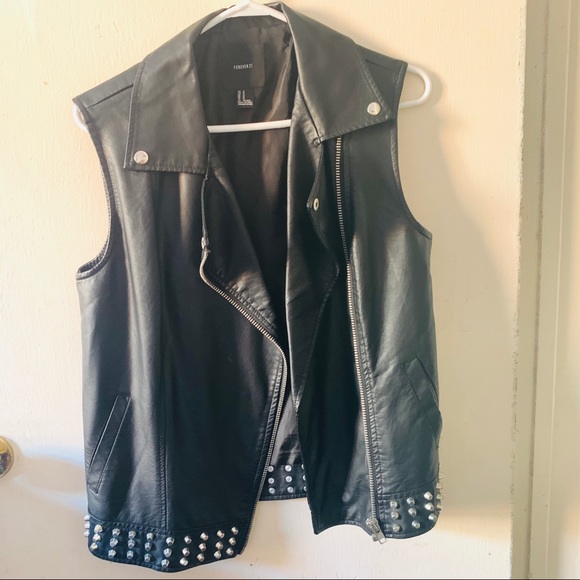 Forever 21 Jackets & Blazers - Leather Studded Vest Forever 21